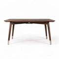 Wooden dining table with metal legs 150 x 75 x 75cm walnut finish