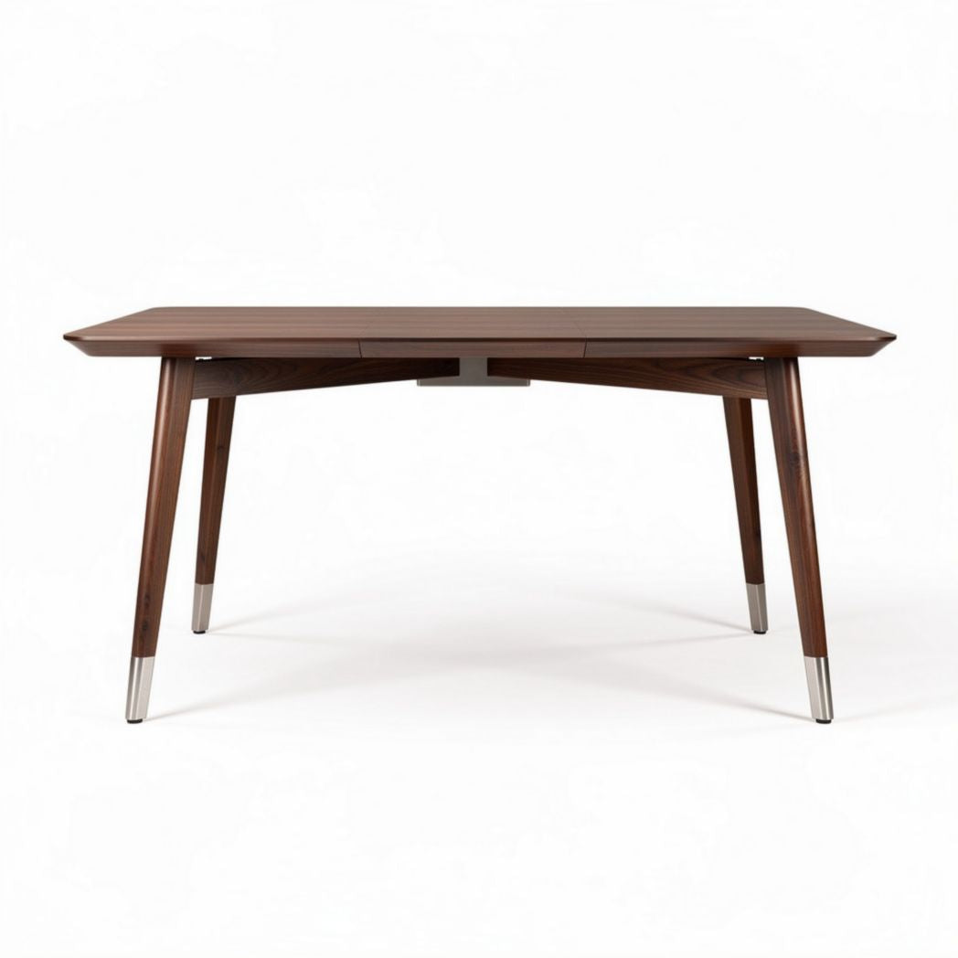 Wooden dining table with metal legs 150 x 75 x 75cm walnut finish