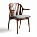 Wooden dining chair with upholstered seat in grey 50 x 55 x 80cm