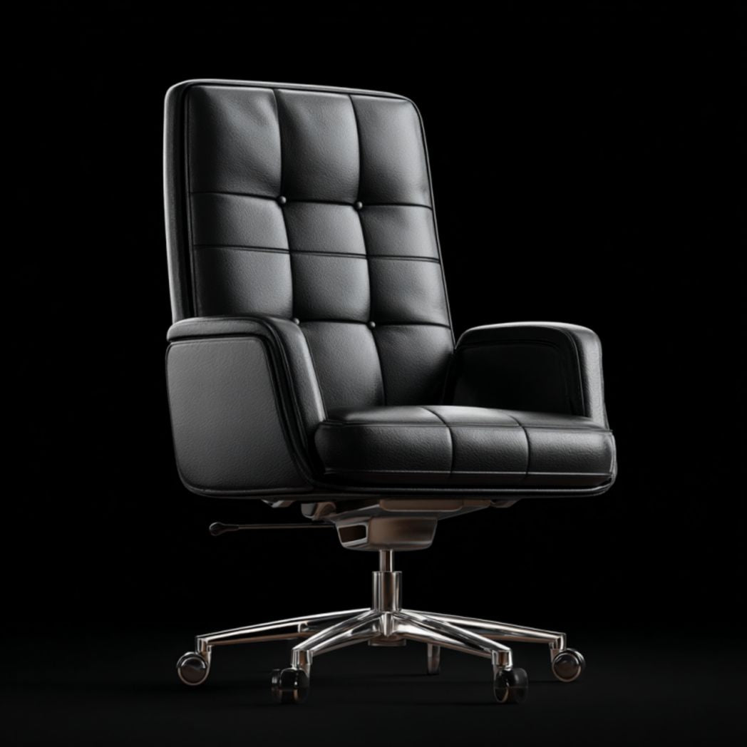 Ergonomic office chair in gray fabric with adjustable height and swivel base