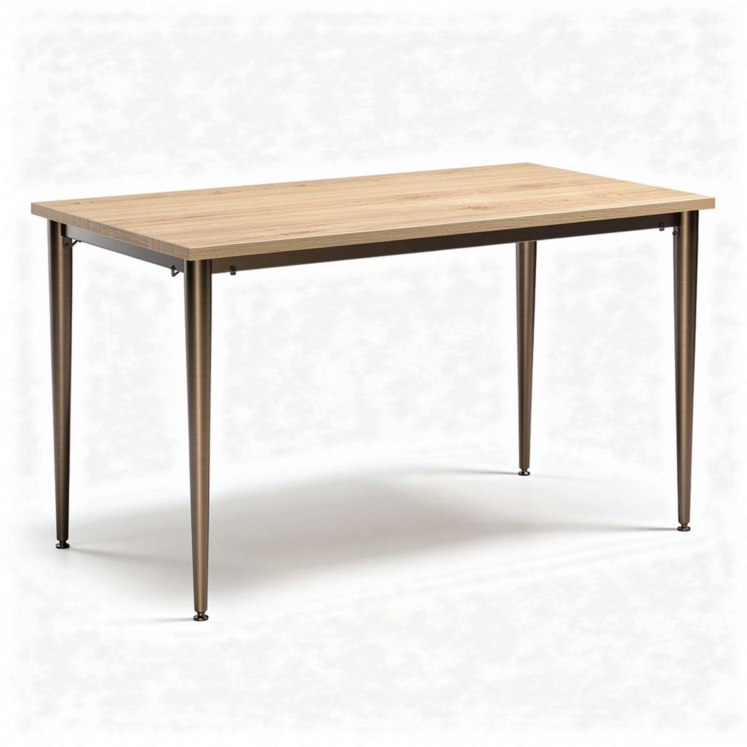 Wooden dining table with metal legs 150 x 75 x 75cm in natural finish