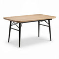 Rectangular dining table with wood surface and metal legs 120 x 70 x 75cm