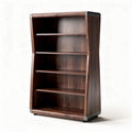 Wooden bookshelf with five shelves and curved design 60 x 30 x 120cm