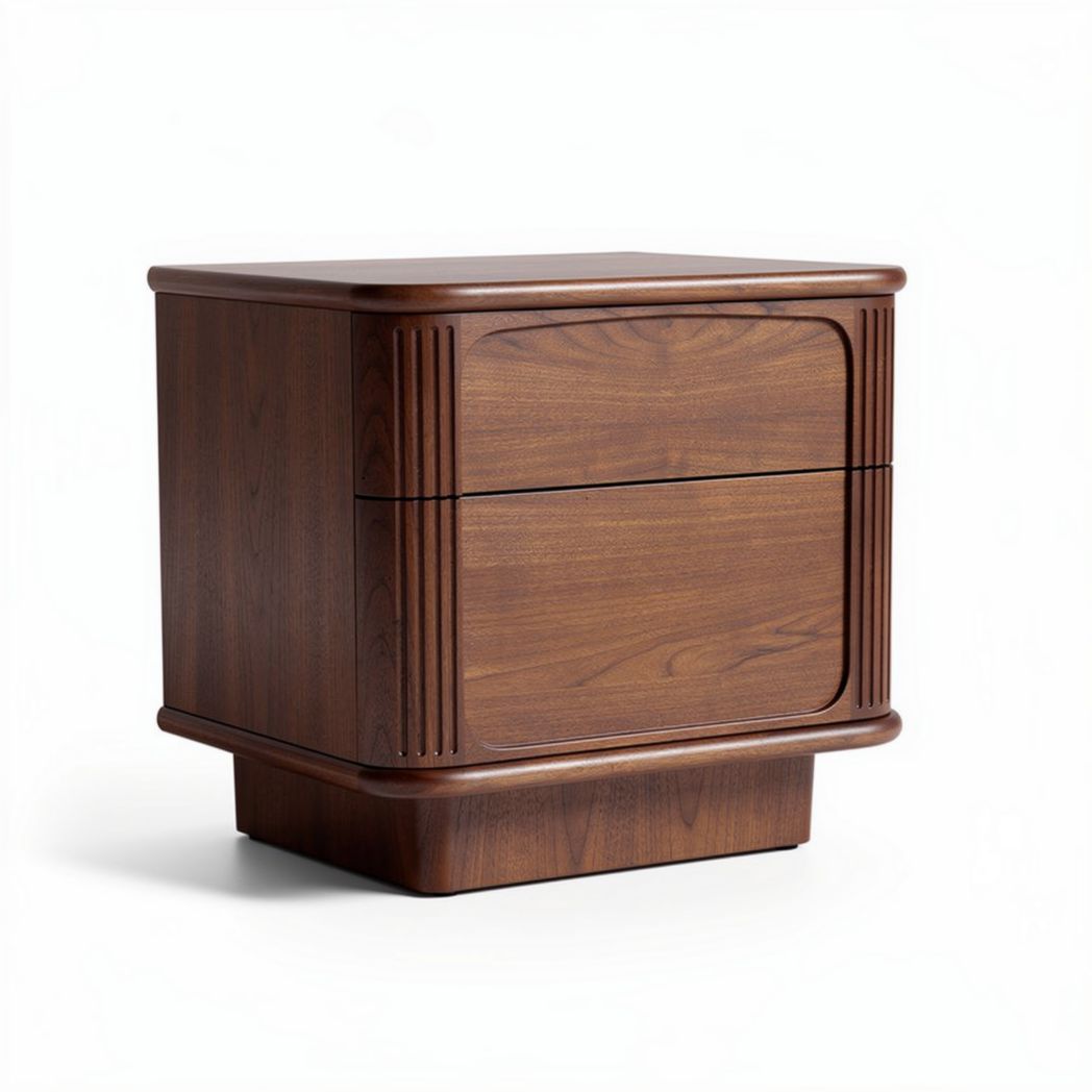 Wooden nightstand with one drawer and retro design 60 x 60 x 50cm