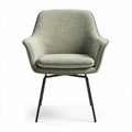 Fabric upholstered armchair with metal legs in sage green 68 x 65 x 80cm