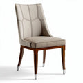Upholstered dining chair in beige fabric with wooden legs 45 x 50 x 100cm